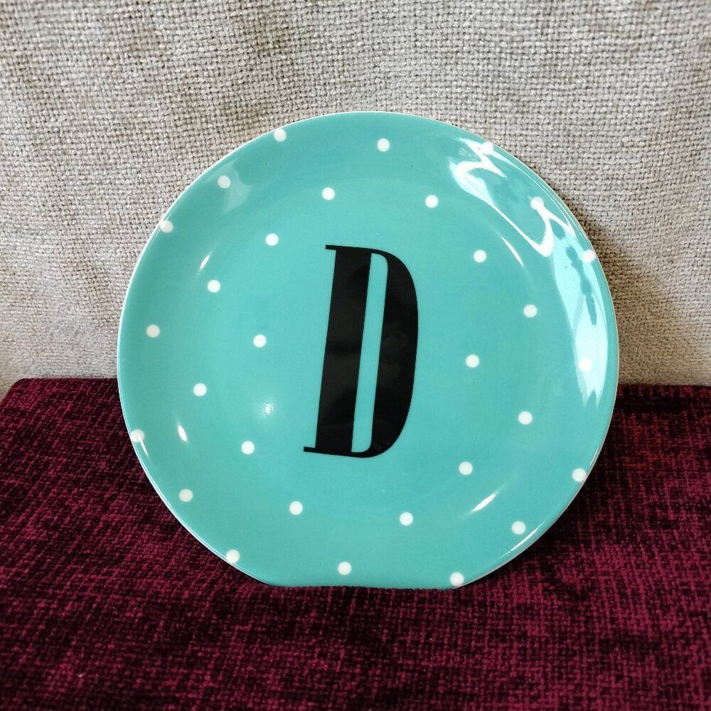 Kate Spade New York Blue Monogram Wickford To The Letter 'D' Dish
